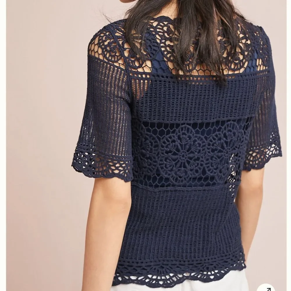 Anthropologie James Coviello “Janice Crochet Top”